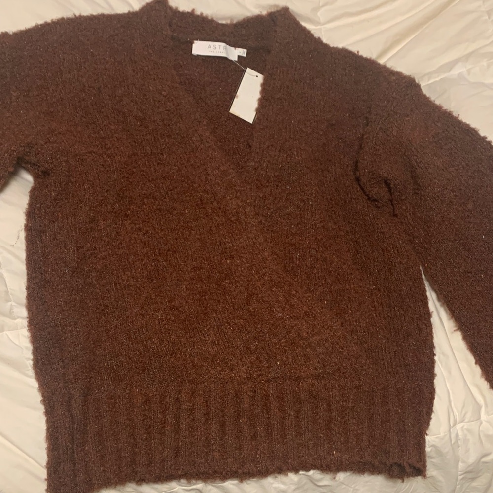 ASTR the Label Rust boucle Women's Brown Sweater